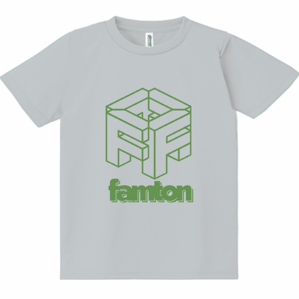 Fbox Tシャツ - シルバーグレー×グリーン