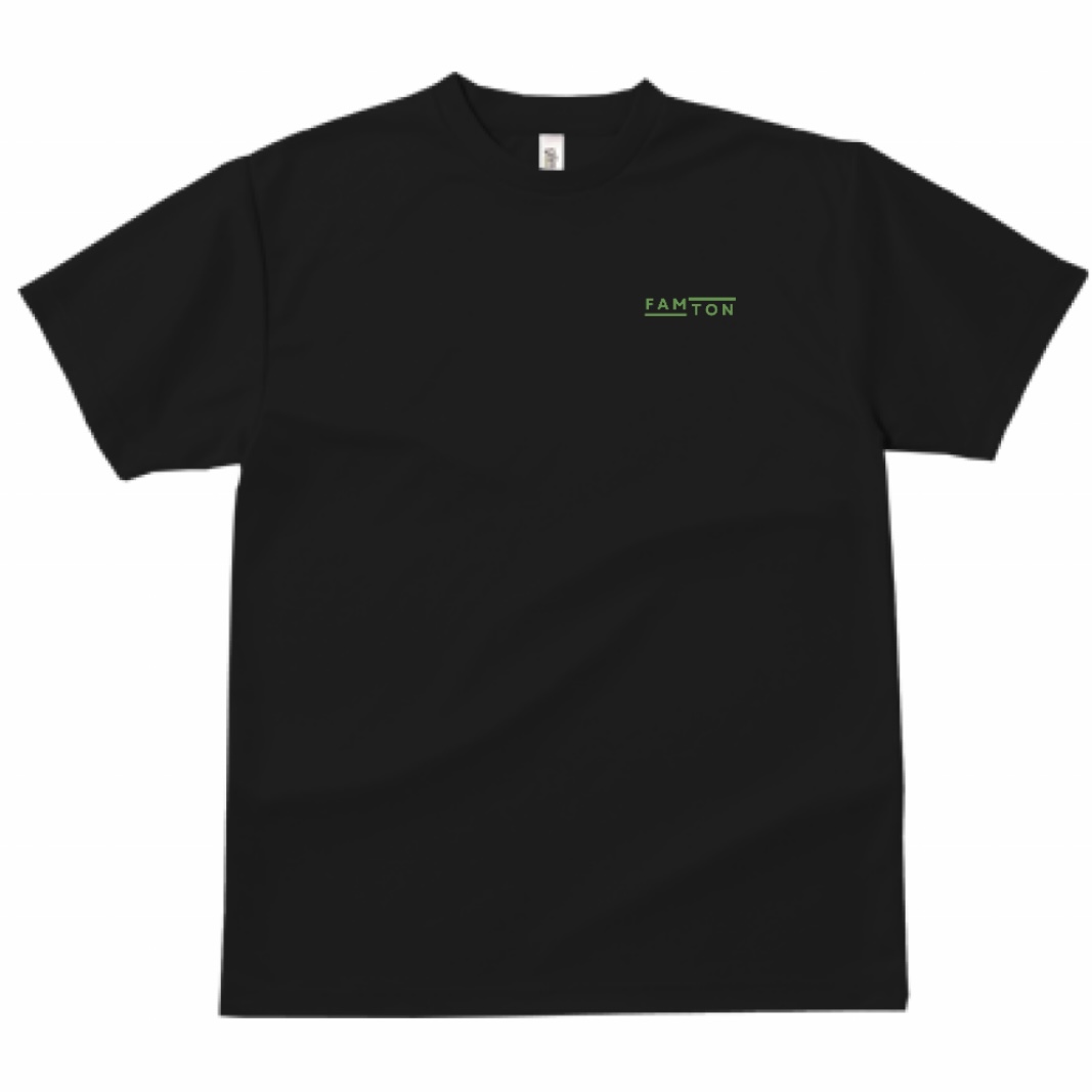 Line Tシャツ - ブラック×グリーン